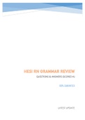 HESI RN GRAMMAR REVIEW - QUESTIONS & ANSWERS (SCORED A+) WITH EXPLANATIONS 100% GUARANTEED LATEST