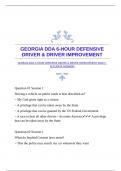 GEORGIA DDA 6-HOUR DEFENSIVE DRIVER & DRIVER IMPROVEMENT EXAM |ACCURATE ANSWERS