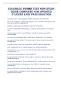 COLORADO PERMIT TEST NEW STUDY GUIDE COMPLETE NEW UPDATED STUDENT EASY PASS SOLUTION