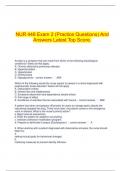 NUR 448 Exam 2 (Practice Questions) And Answers Latest Top Score.