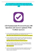 ATI FUNDAMENTALS PROCTORED EXAM RETAKE 2023 RETAKE GUIDE| FUNDAMENTALS ATI PROCTORED RETAKE 2023