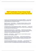   PMP Certification Exam Study Guide Questions And Answers Latest Top Score.