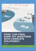 FRHD 1100 FINAL EXAM 247 QUESTIONS WITH COMPLETE SOLUTIONS!!|