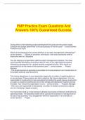  PMP Practice Exam Questions And Answers 100% Guaranteed Success.