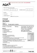 AQA JUNE 2024 A-level PHYSICS 7408/3BD Paper 3 Section B	Turning points in physics