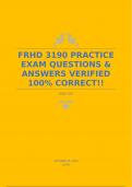 FRHD 3190 PRACTICE EXAM QUESTIONS & ANSWERS VERIFIED 100% CORRECT!!