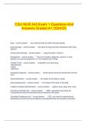 CSU NUR 343 Exam 1 Questions And Answers Graded A+ 2024/25.