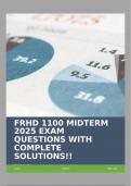 FRHD 1100 MIDTERM 2025 EXAM QUESTIONS WITH COMPLETE SOLUTIONS!!