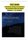 TEST BANK For Psychology Themes and Variations 4th Canadian Edition By Weiten all Chapters 1 to 16 fully covered ISBN :9780176531713