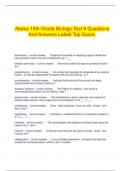   Abeka 10th Grade Biology Test 9 Questions And Answers Latest Top Score.