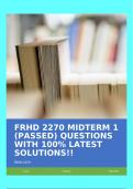 FRHD 2270 MIDTERM 1 (PASSED) QUESTIONS WITH 100% LATEST SOLUTIONS!!