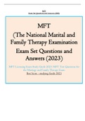 MFT (The National Marital and Family Therapy Examination Exam Set Questions and Answers (2023).pdf