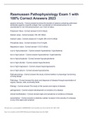 Rasmussen Pathophysiology Exam 1 with 100% Correct Answers 2023 & Rasmussen Pathophysiology Exam 2 with 100% Correct Answers 2023.