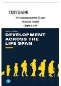 TEST BANK FOR DEVELOPMENT ACROSS THE LIFE SPAN 9TH EDITION BY FELDMAN ALL CHAPTERS ISBN:9780135188026 