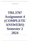 TRL3707 Assessment 4 2024 Semester 2 ;100 % TRUSTED workings, Expert Solved, Explanations and Solution. 