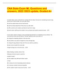 CNA State Exam MI, Questions and answers, 2022 /2023 update, Graded A+