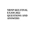 NRNP 6635 FINAL EXAM 2022 QUESTIONS AND ANSWERS.