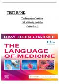 TEST BANK FOR THE LANGUAGE OF MEDICINE 13TH EDITION BY CHABNER ALL CHAPTERS ISBN 9780443107795 GRADED A+