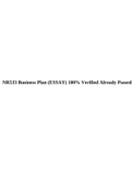 NR533 Business Plan (ESSAY) 100% Verified Already Passed.