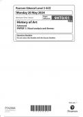  Pearson Edexcel Level 3 GCE History of Art Advanced PAPER 1 : Visual analysis and themes question paper 2024 june 9hto/01