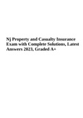 Nj Property and Casualty Insurance Exam with Complete Solutions, Latest Answers 2023, Graded A+ 