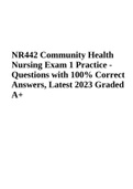 NR 442 - Community Health Nursing Exam 1 Practice - Questions with 100% Correct Answers, Latest 2023 Graded A+