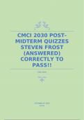 CMCI 2030 POST-MIDTERM QUIZZES STEVEN FROST (ANSWERED) CORRECTLY TO PASS!!