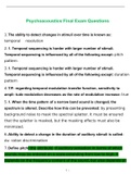 Psychoacoustics Final Exam 2022 Questions and Answers