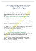 ATI RN Mental Health 2019/Mental Health ATI 160  Questions and 100% Correct Answers and  Explanations Latest Update         1. A nurse is teaching about deep-breathing exercises with a client who reports experiencing intense stress at work. Which of the f