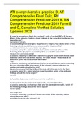 ATI comprehensive practice B, ATI Comprehensive Final Quiz, RN Comprehensive Predictor 2019 A, RN Comprehensive Predictor 2019 Form B and C, Complete Verified Solution, Updated 2023