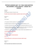  PORTAGE LEARNING A&P 1 101  FINAL EXAM QUESTION AND ANSWERS  LATEST UPDATES   A GRADE 100 % VERIFIED.  Question 1  5 / 5 pts  List two organs contained in the pelvic cavity. 