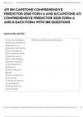 ATI RN CAPSTONE COMPREHENSIVE PREDICTOR 2020 FORM A AND B/CAPSTONE ATI COMPREHENSIVE PREDICTOR 2020 FORM A AND B EACH FORM WITH 180 QUESTIONS