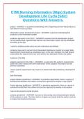 C790 Nursing Informatics (Wgu) System Development Life Cycle (Sdlc) Questions With Answers.