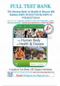 Test Bank For The Human Body in Health and Disease 8th Edition by Patton | Complete Chapter 1 - 25 | 100 % Verified