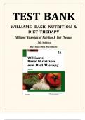 Test Bank For Williams' Basic Nutrition & Diet Therapy 15th Edition by Staci Nix McIntosh, ISBN 978-0323377317, All Chapters 1-23