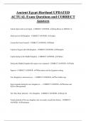 Ancient Egypt-Hartland UPDATED  ACTUAL Exam Questions and CORRECT  Answers