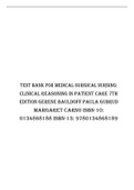 TEST BANK FOR MEDICAL-SURGICAL NURSING: CLINICAL REASONING IN PATIENT CARE 7TH EDITION GERENE BAULDOFF PAULA GUBRUD MARGARET CARNO