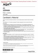 ACTUAL 2024 AQA AS-GERMAN 7661/3T/3V PAPER SPEAKING MERGED  CANDIDATE'S +EXAMINERS' + MARKING SCHEME 