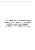 TEST BANK FOR FUNDAMENTALS OF NURSING 10TH EDITIONBY PATRICIA A. POTTER, ANNE GRIFFINPERRY, PATRICIA A. STOCKERT, AMY HALL