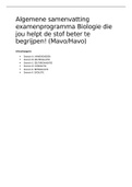 Samenvatting Biologie Domeinen(Hoofdstukken) A T/M F (Havo)