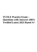 TCOLE Practice Exam (Questions with Answers 100% Correct) 2023 Rated A+