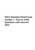 ISSA Nutrition Final Exam Section 1 : Questions with Answers 2023 | Graded A+