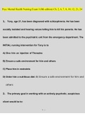 Psyc Mental Health Nursing Exam I (8th edition) Ch. 2, 6, 7, 8, 10, 12, 21, 24 Exam Questions and Answers (2022/2023) (Verified Answers)