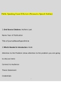 Public Speaking Exam II Review (Persuasive Speech Outline) Exam Questions and Answers (2022/2023) (Verified Answers)