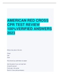 AMERICAN RED CROSS CPR TEST REVIEW 100%VERIFIED ANSWERS 2023 