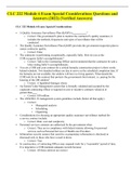 CLC 222 Module 6 Exam Special Considerations Questions and Answers (2022) (Verified Answers)