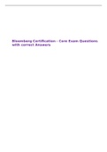 Bloomberg Certification - Core Exam Questions with correct Answers