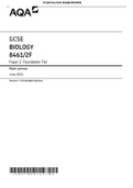 AQA-8461-2F-Final-MS-Jun21-v1.0 GCSE BIOLOGY 8461/2F Paper 2Foundation Tier Mark scheme June 2021 Version: 1.0 Final Mark Scheme