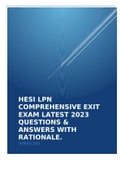 HESI LPN Comprehensive Exit Exam Latest 2023 Questions & Answers with Rationale.