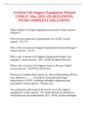 Aviation Life Support Equipment Manual 13520.1C-May 2023| 120 QUESTIONS| WITH COMPLETE SOLUTIONS